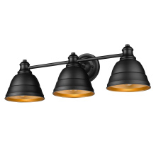 Golden 7313-BA3 BLK - Golden Lighting Rebel 3-light Vanity in Matte Black